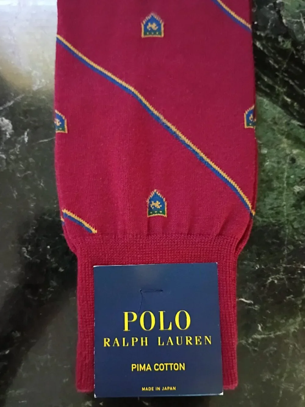 NWT Ralph Lauren Polo Crest (2) Pairs of Burgundy and Green Men's Socks - Picture 3 of 6